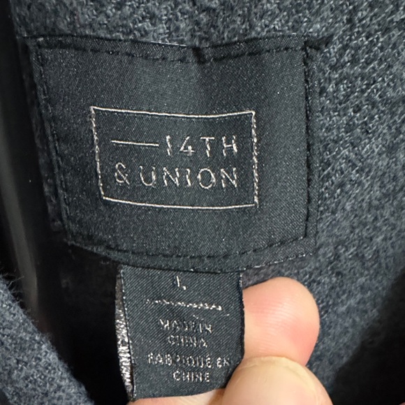 14th & Union Dark Gray Casual Cotton Button Down Shirt - Picture 2 of 3